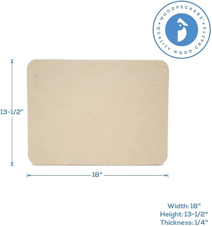 Rectangle Plaque 18-inch x 13-1/2-inch, 1/4-inch Thick, Pack of 10 Rounded Edged Cutouts, Blank Wood Signs for Decor, by Woodpeckers - Image 6