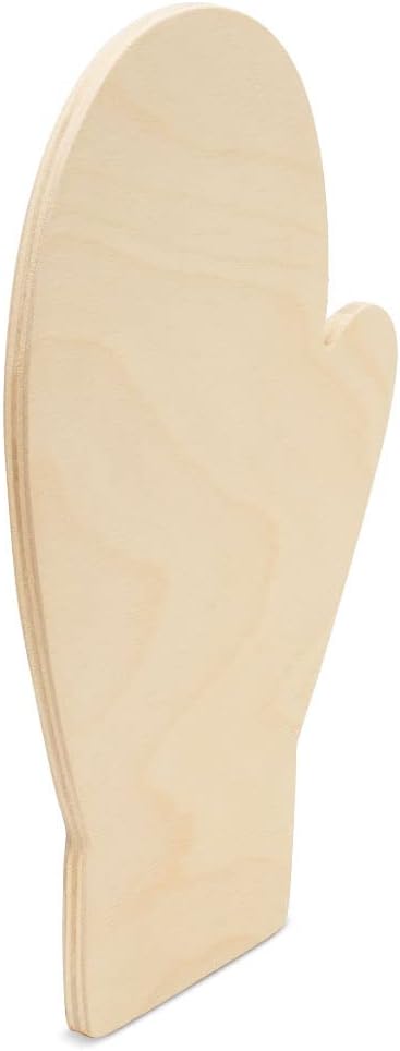Mitten Cutouts 8-inch, Pack of 5 Unfinished Wood Crafts Blank, Small Wooden Shapes for Crafts & Party Decor, by Woodpeckers - Image 2