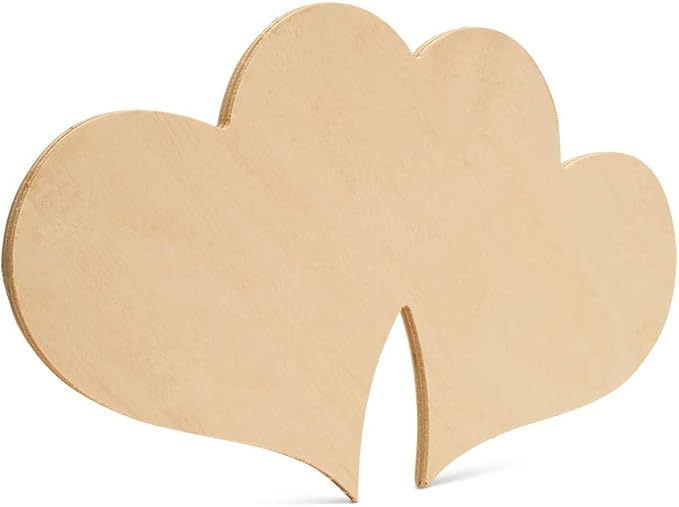 Wooden Double Heart Cutout 12 inches, Pack of 3 Unfinished Heart Signs fo DIY Valentines Day Gifts, Crafts, and Decorations, by Woodpeckers - Image 4