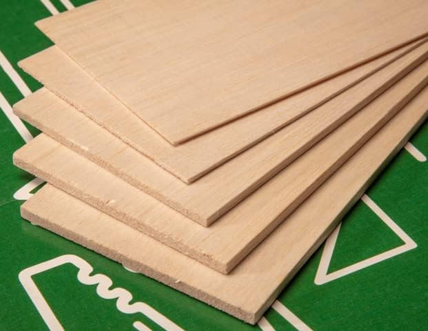 BINOS Balsa Wood Sheets (12" x 4" x 1/8", Pack of 5), Model Grade Hobby Craft Balsa Wood Sheet Thin Plank, Perfect for Modeling, Crafts, Hobbies, Laser, Wood Burning, Glider Airplanes - Image 4