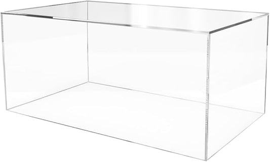 20" x 12" x 9" Acrylic Display Riser Box with One Open Side No Lid Versatile Clear Rectangular Dust Cover Retail Merchandise Storage Bin or Product Platform by Marketing Holders