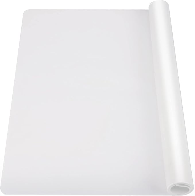 Ewen 31.6x23.5in 2mm Silicone Mats for Kitchen Counter, Extra Large Thick Heat Resistant Bar Mats for Countertop Protector Nonslip Placemat for Air Frye Crafts Work Glass Top Stove Work Translucent by Ewen