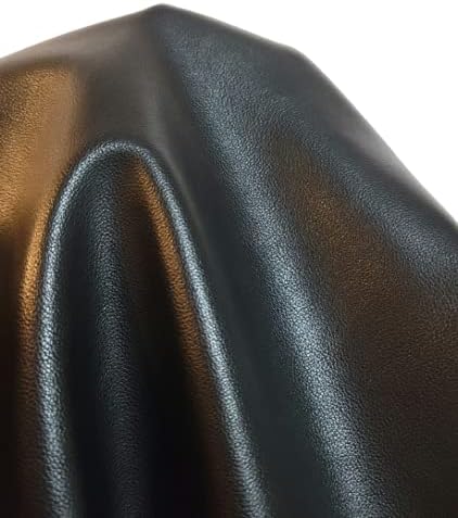 Black Soft Faux Vegan PU {Peta Approved Vegan} Leather by The Yard 20 Yard roll Synthetic Pleather 0.8 mm Nappa Yards (720 inch x 54 inch) Soft Smooth Upholstery (Black Lambtouch, 20 Yards (720"x54") by NATLeathers