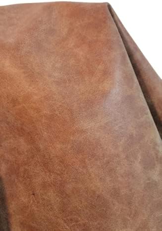 NAT Leathers,Blonde Light Tan Distress Crazy Horse Soft Faux Vegan Leather PU {Peta Approved Vegan},Synthetic Pleather 0.9mm Smooth Nappa Vinyl Upholstery,180"x54" by NATLeathers