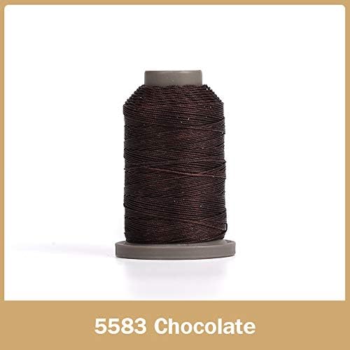 WUTA Leather Sewing Round Waxed Thread New 90 Meter Polyester Hand Sewing Line for Leather Work Cord Tool DIY (Chocolate, 0.55mm) - Image 2