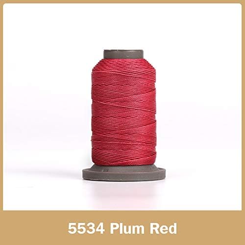 WUTA Leather Sewing Round Waxed Thread New 0.55 Polyester Hand Sewing Line for Leather Work Cord Tool DIY (Plum Red, 0.55mm) - Image 2