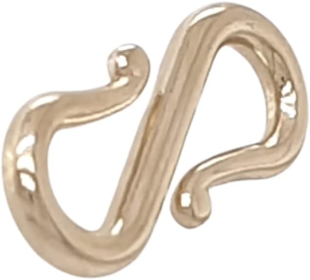 14K Solid Yellow Gold S-Hook Clasp, 7.5MM, 1pc Made in USA by CRAFT WIRE | 7.5x3.4x0.7mm, 14K Solid Yellow Gold S-Hook Clasp, DIY Jewelry Making, Jewelry Findings, Connectors for Necklace and Bracelet - Image 5