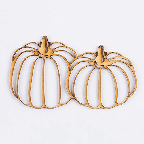 Pack of 12 Unfinished Wood Pumpkin Patch Cutouts - Thanksgiving Halloween Pumpkin Wooden Shapes for Fall Crafts and Autumn Decorations - Made in USA (6" L x 3" W) - Image 6