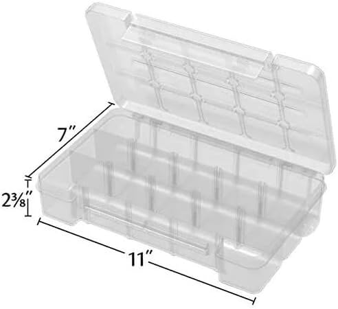 Akro-Mils 05805 Plastic Portable Parts Storage Case for Hardware and Crafts with Hinged Lid and 4 Adjustable Dividers, (11-Inch x 7-Inch x 2-3/8-Inch), Medium, Clear - Image 3