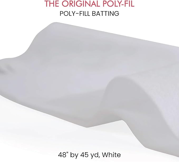 Poly-Fil Light-Weight Quilt Batting, Quilt Batting for Machine Quilting, Polyester Roll with Fuller Appearance, Tied Quilts, Comforters, 2"–4" Stitch Spacing Range, White, 48-Inch X 45 Yards, 1 Roll - Image 2