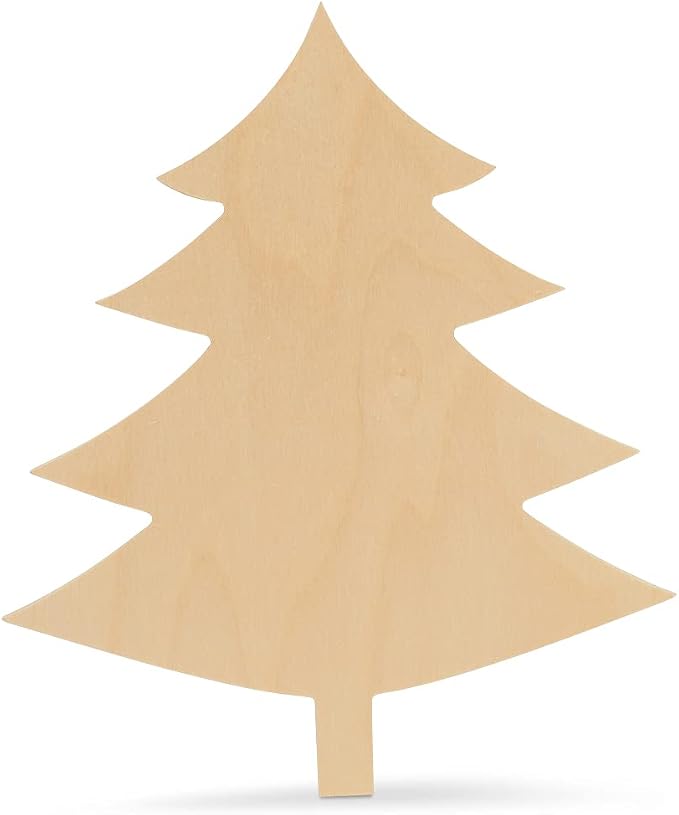 Wood Christmas Tree Cutout 12 inch, Pack of 3, Use as Wooden Door Hanger or Christmas Craft, by Woodpeckers by Woodpeckers