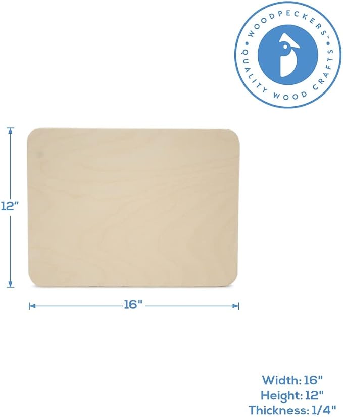 Rectangle Plaques 16 x 12-inch, 1/4 Thick, Pack of 10 Sign Plaque Blank, Rounded Edges, Large Wooden Signs for Crafts, by Woodpeckers - Image 6