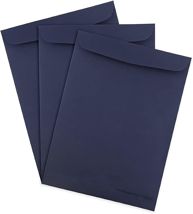 JAM PAPER 9 x 12 Open End Catalog Premium Envelopes - Navy Blue - 100/Pack - Image 3