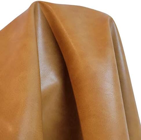 NAT Leathers | Caramel Light Tan Nude Beige Soft Faux Vegan Leather PU {Peta Approved Vegan} | 1 yard (36 inch x 54 inch wide) cut by yard | Synthetic Pleather Nappa 0.9 mm Smooth Upholstery | 36"x54" by NATLeathers