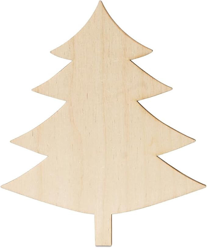 Woodpeckers Wooden Christmas Tree Cutout 6 inch, Pack of 25, Unfinished Craft Wood Ornaments by Woodpeckers
