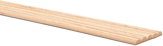 Split Oak Dowel Rods 1/2-inch x 48-inch, Pack of 25 Unfinished Fluted Molding Trim for DIY & Dowel Feature Wall, by Woodpeckers - Image 2