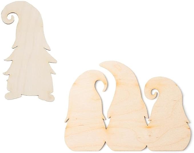 Pack of 12 Unfinished Wood Assorted Gnome Family Cutouts by Factory Direct Craft - Assortment of Blank Wooden Gnome Cutout Shapes for Christmas DIY Craft Projects and Holiday Decorating - Image 5