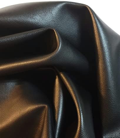 Black Soft Faux Vegan PU {Peta Approved Vegan} Leather by The Yard 20 Yard roll Synthetic Pleather 0.8 mm Nappa Yards (720 inch x 54 inch) Soft Smooth Upholstery (Black Lambtouch, 20 Yards (720"x54") - Image 5