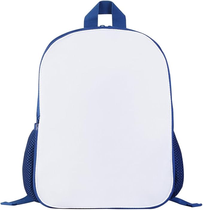 4PCS Kids White Blank Backpack for Heat Transfer Printing, Custom Personalized Sublimation Backpack 12 Inch Toddler Bookbag for Daycare, Preschool & Kindergarten Boy Girl(Blue) by Unknown