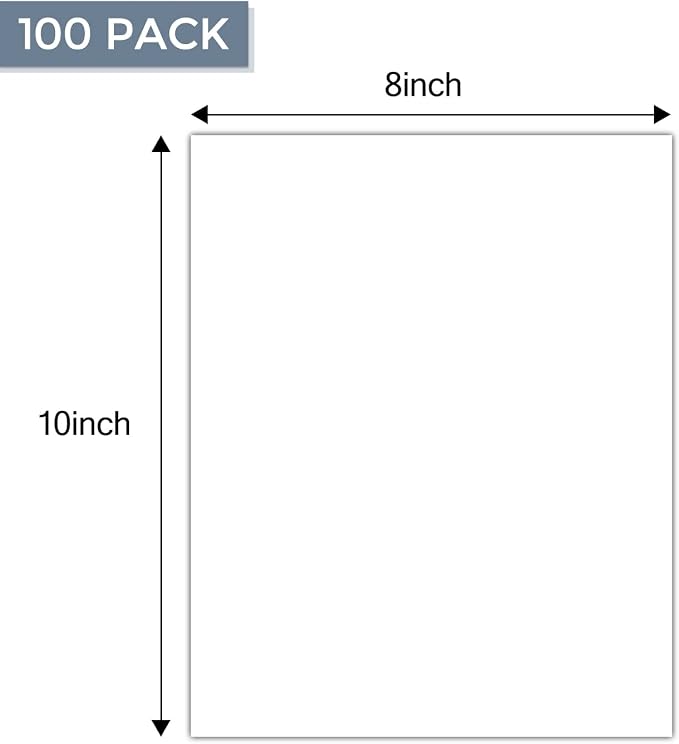 Golden State Art 8x10 Uncut Backing Boards, 100 Pack White Backboards | 4-Ply Thickness Uncut Mats Backing for Prints, Framing Backing, DIY Projects, Presentation Boards, Art Crafts - Image 2
