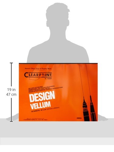 Clearprint 18" x 24" 1000H Design Vellum Pad, 16 lb., 100% Cotton, 50 Sheets, 1 Each - Image 5