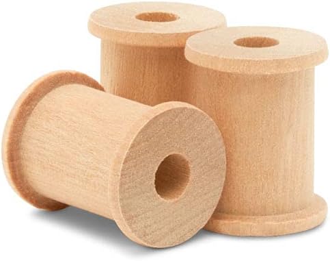 Wooden Spool for Crafts 1-1/8-inch Pack of 100, Small Empty Thread Spools, Wood Spools for Crafts with Wooden Spindles, by Woodpeckers by Woodpeckers