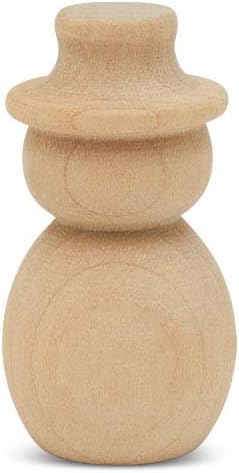 Snowman Peg Dolls 1-13/32 inch, Pack of 25 Wooden Peg Dolls for Christmas Crafts, Nativity Scenes, Holiday Decorations, by Woodpeckers - Image 4
