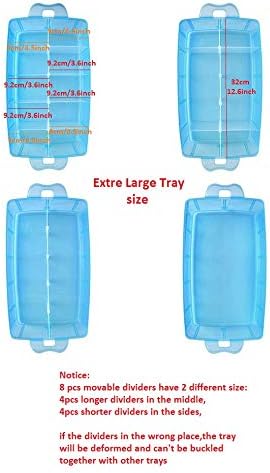 Kamay's 2pcs Extra Large 3 Tier Stackable Adjustable Compartment Slot Bead Craft Jewellery Tool Storage Organiser, with 30 Compartments,Snap-Lock Tray Container Box, Orange - Image 6