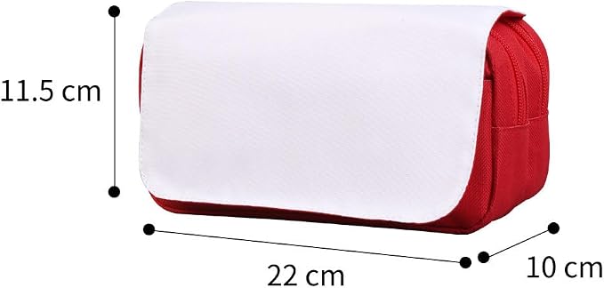 2 PCS Customizable Heat Transfer Blank Pencil Case Pen Bag Sublimation Printable Cosmetic Bag with Zipper DIY Custom Blank Makeup Bags Bulk Travel Toiletry Bag for Storage (Red) - Image 2