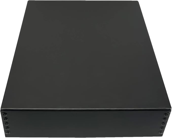 Golden State Art, Drop Front Archival Storage Box, 9.75"x12.75"x3"-Black | Acid-Free 9x12 Museum Photo Storage Box with Metal Edge, Preserve Documents, Prints, Poster, Photographs, Arts And Crafts by GoldenStateArt