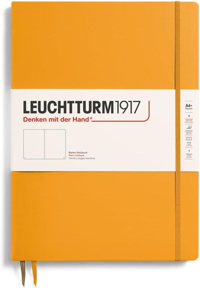 LEUCHTTURM1917 - Notebook Hardcover Master Slim A4+ - 123 Numbered Pages for Writing and Journaling (Rising Sun, Plain) by LEUCHTTURM1917