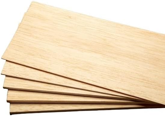 BINOS Balsa Wood Sheets (12" x 4" x 1/8", Pack of 5), Model Grade Hobby Craft Balsa Wood Sheet Thin Plank, Perfect for Modeling, Crafts, Hobbies, Laser, Wood Burning, Glider Airplanes - Image 2