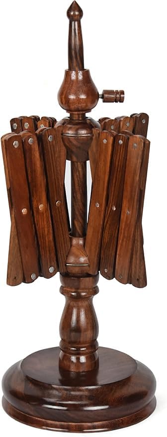 Wooden Yarn Ball Winder - Handcrafted Knitting & Crocheting Yarn Bobbin Winder - Knit Picks Umbrella Yarn Swift Tabletop Winder - Center Pull Wool String Holder Winding Machine (Brown, Swift) - Image 3