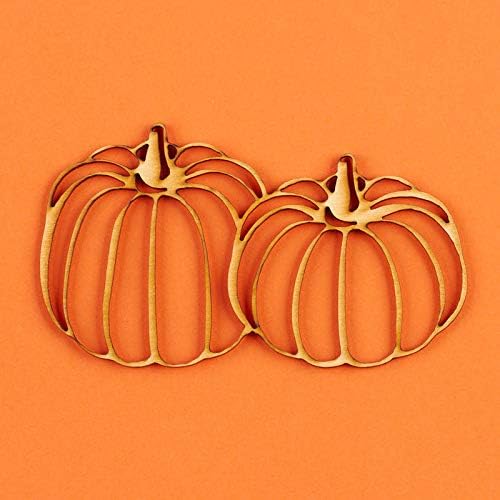 Pack of 12 Unfinished Wood Pumpkin Patch Cutouts - Thanksgiving Halloween Pumpkin Wooden Shapes for Fall Crafts and Autumn Decorations - Made in USA (6" L x 3" W) - Image 4