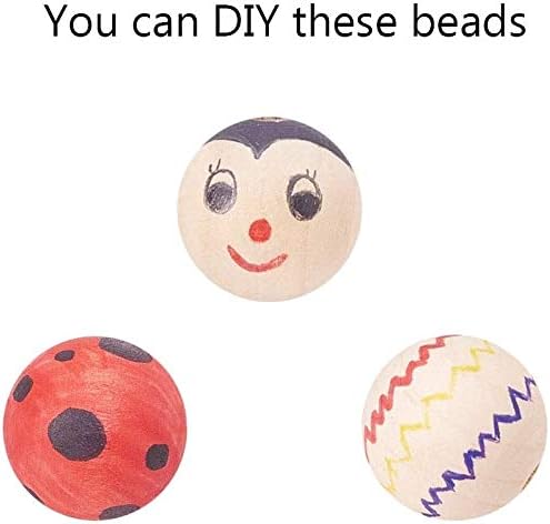 300Pcs Natural Wooden Beads DIY Unfinished Wood Ball Handmade Round Necklace for Making Jewelry Bracelet Crafts Decorations - Image 4