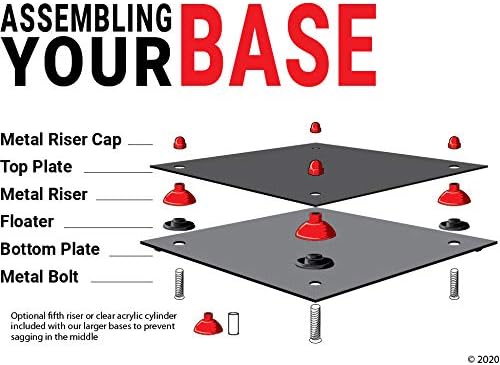 Better Display Cases Acrylic Catchers Glove Display Case with Mirror, Pink Risers and Mirror Base (A011/V16)
