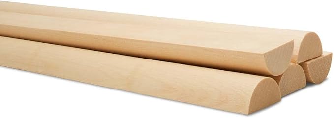 Split Wood Rods 48-inch x 1-inch, Pack of 10 Unfinished Long Wood Dowels Split for DIY Dowel Timber Feature Wall, by Woodpeckers - Image 4