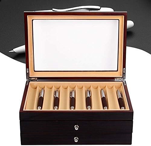 Ethedeal 3 Layer 34 Slots Display Box Wood Pen Display Case Fountain Pen Storage Box Gifts,Pen Display Case Storage, Fountain Pen Collector Organizer Box(34-Black) - Image 2