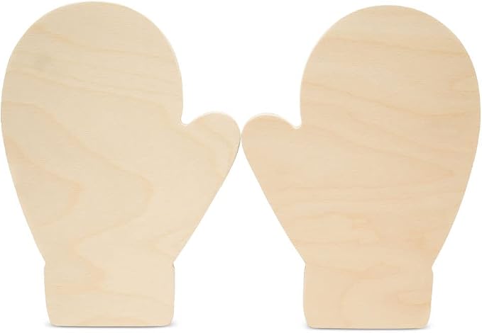 Mitten Cutouts 8-inch, Pack of 5 Unfinished Wood Crafts Blank, Small Wooden Shapes for Crafts & Party Decor, by Woodpeckers - Image 4