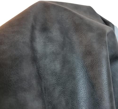 Soft Faux Vegan PU (Peta Approved Vegan) Leather by the Yard Synthetic Pleather 0.9 mm Nappa Yards (inch Wide x 52 inch) Soft Smooth Upholstery (Graphite, 1 Yard (36"x54")) by NATLeathers