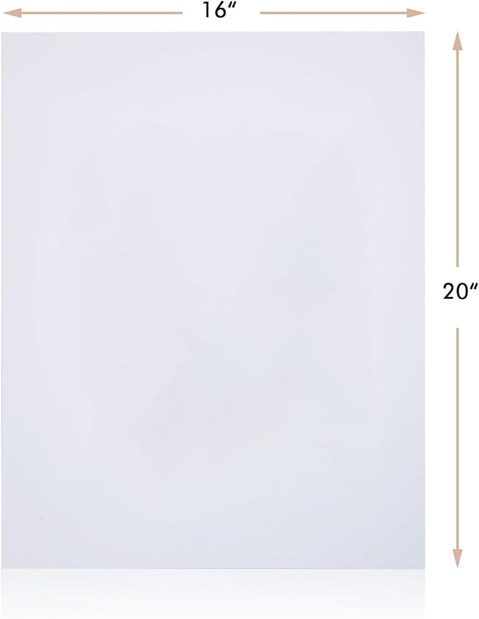 Falling in Art 50Pack Acid-Free Mat Boards,16x20 Uncut White Backing Boards | 4 - Ply Thickness Backer Boards for Photos, Pictures, Frames, Artworks and Prints - Image 2