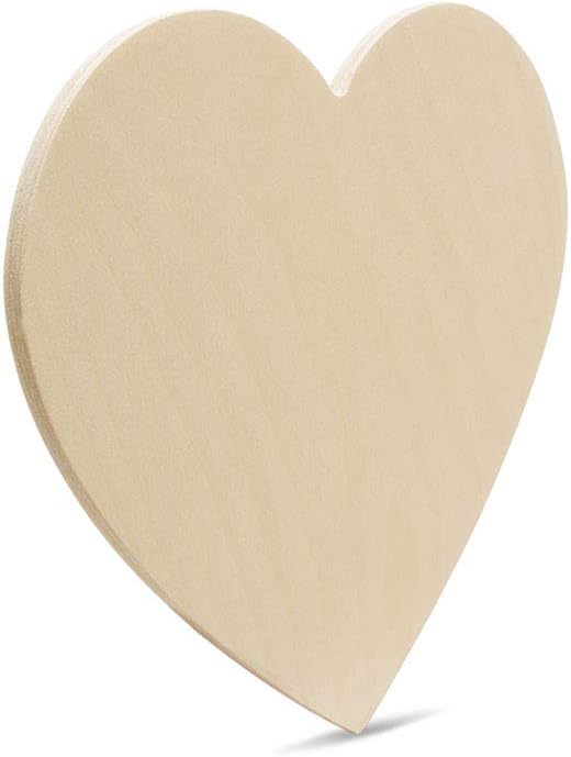 Wooden Hearts for Crafts, 6 inch Small Wood Hearts, 1/4 inch Thick, Pack of 10 Unfinished Wooden Heart, Great for Valentines Day Crafts & DIY Party Décor - Image 2
