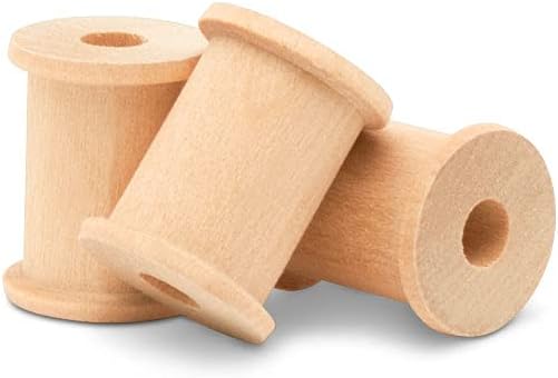 Wooden Spool for Crafts 1-1/8-inch Pack of 100, Small Empty Thread Spools, Wood Spools for Crafts with Wooden Spindles, by Woodpeckers - Image 4