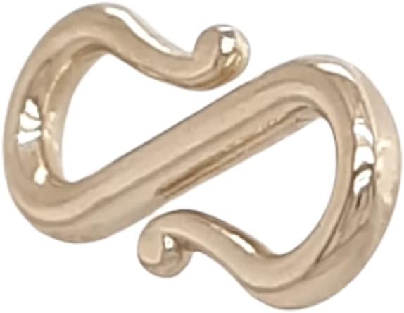 14K Solid Yellow Gold S-Hook Clasp, 7.5MM, 1pc Made in USA by CRAFT WIRE | 7.5x3.4x0.7mm, 14K Solid Yellow Gold S-Hook Clasp, DIY Jewelry Making, Jewelry Findings, Connectors for Necklace and Bracelet - Image 6