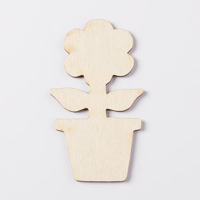 Pack of 24 Unfinished Wooden Flower Cutouts by Factory Direct Craft - Blank Wooden Craft Shapes to Paint as Daisy Flowers Fun DIY Project (Size: 4" x 2-1/4") - Image 5