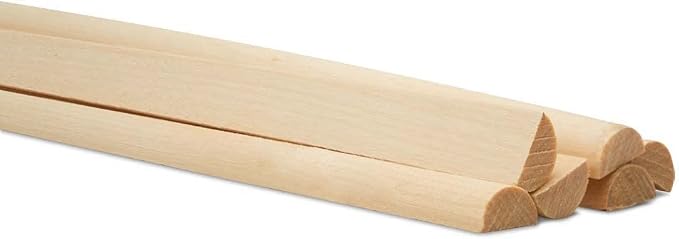 Split Wood Dowel Rods 12 Inch x 1/2 Inch Short Wooden Dowels, Pack of 50 Unfinished Fluted Molding Trim for DIY & Dowel Feature Wall, by Woodpeckers - Image 5