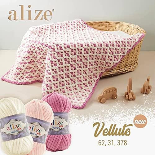 Alize Velluto Baby Blanket Yarn 100% Micropolyester 340m 500g Yarn Weight: Super Bulky (Pale Yellow 13) - Image 7
