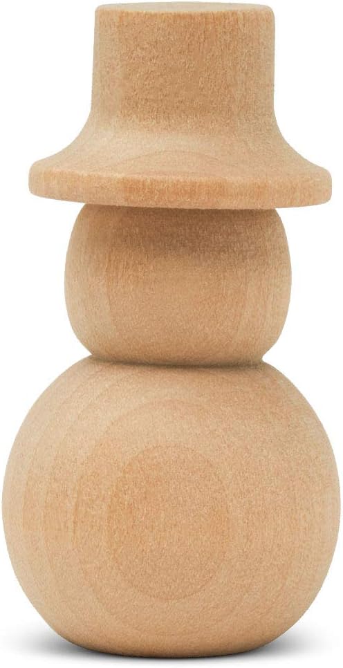 Snowman Peg Dolls 2-1/8 inch, Pack of 25 Wooden Peg Dolls for Christmas Crafting, Nativity Scenes, Holiday Decorations, by Woodpeckers - Image 4