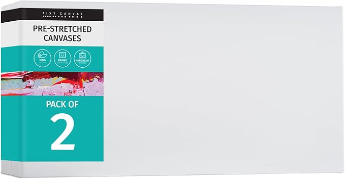 Value Pack of 2 Stretched Canvas 18x20 inch, 1-1/2 (1.5) inch deep for Your Paintings/Artwork/Wall Art/Wall Decor (Pack of 2 Canvas, 18 x 20 inch, Landscape) by PIXYCANVAS