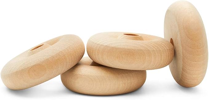 Classic Mini Wooden Wheels, Great for Crafts Too, 2 Inch Diameter, 5/8 Inch Thick, 3/8 Inch Hole, Pack of 50, by Woodpeckers by Woodpeckers
